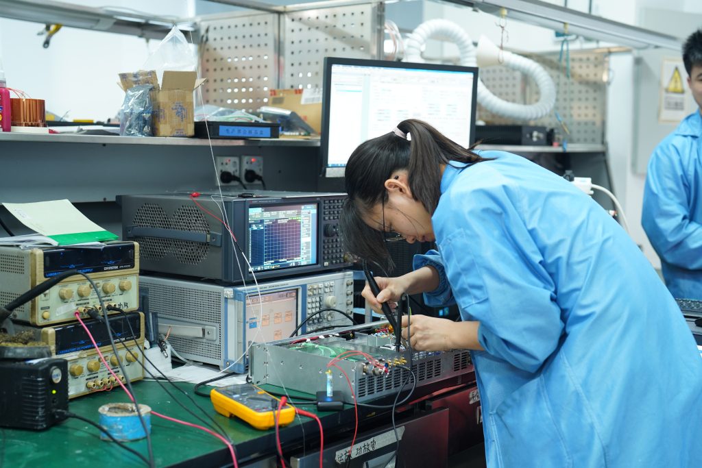 Tuned RF PA golden sample compared with multiple production units across the approved frequency range