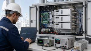 RF Power Amplifier module safe control overview with enable control, alarm feedback, power adjustment, thermal response, and fault recovery