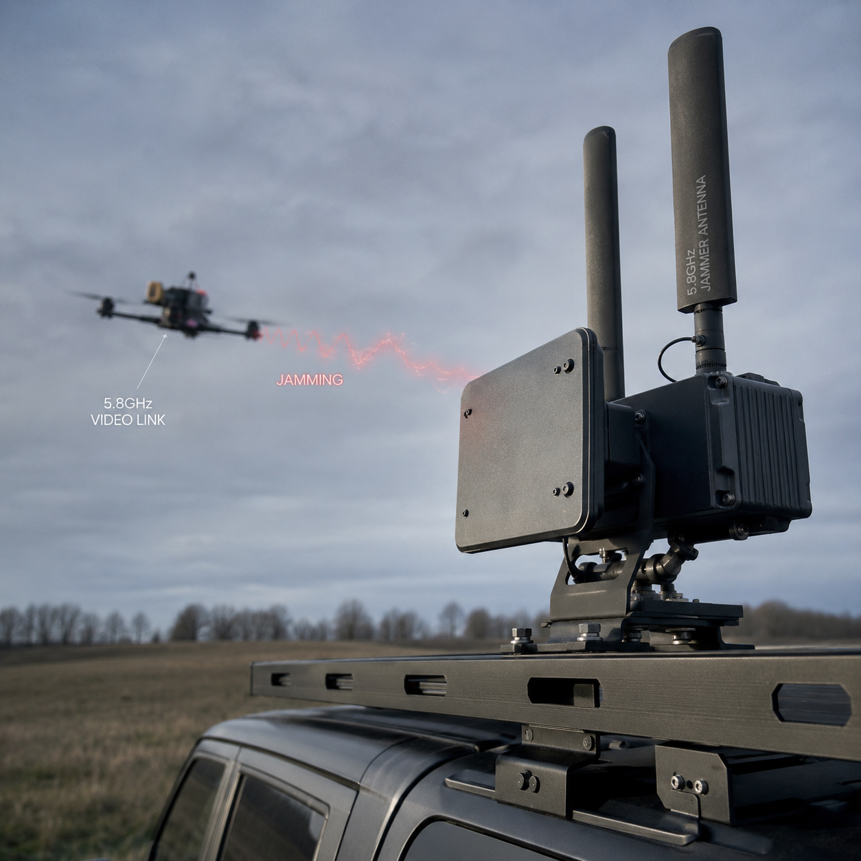 High-Speed FPV Video Link Disruption