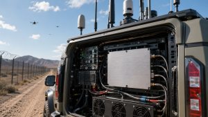 C‑UAS wideband RF Power Amplifier performance overview showing full‑band test data, gain flatness, thermal behavior, VSWR and control feedback