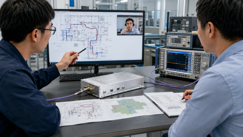 RF Power Amplifier supplier support preventing cable-loss misjudgment through test point clarity, cable path review, connector guidance, protection explanation, and unit-level records