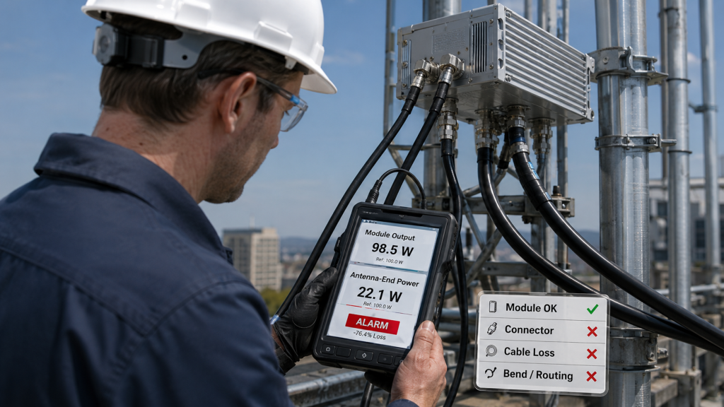 How cable grade affects RF Power Amplifier field reliability showing loss consistency, durability, environmental stress, and long‑term performance