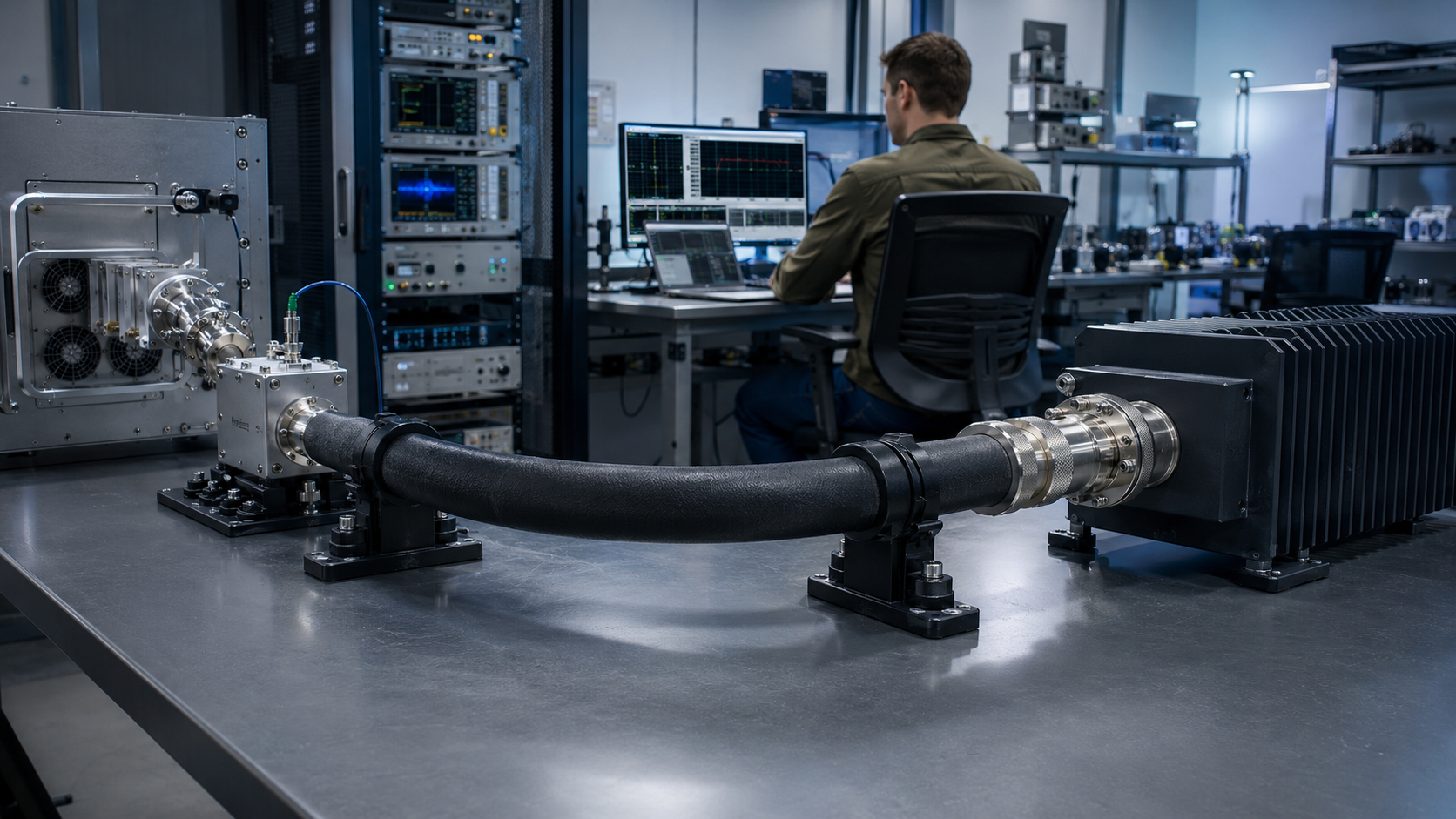 Dummy load cable connection for RF PA testing with directional coupler and high-power dummy load
