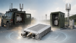 Vehicle-mounted and fixed-site C-UAS systems showing different 100W RF Power Amplifier selection conditions