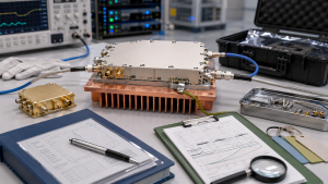 RF Power Amplifier Process Change review showing how small assembly changes affect thermal contact, shielding, grounding, testing, and shipment consistency.