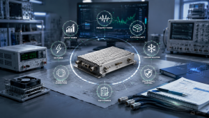 RF Power Amplifier Modules selection guide showing frequency range, output power, cooling, interface, protection, and test evidence before RFQ