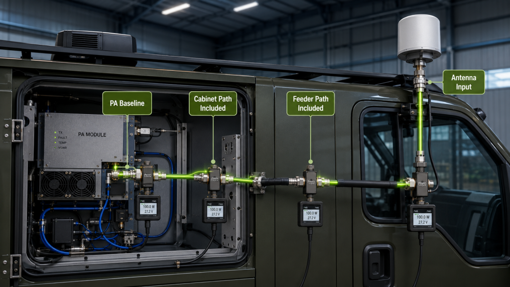 Initial acceptance point and service retest point on a vehicle-mounted C-UAS system