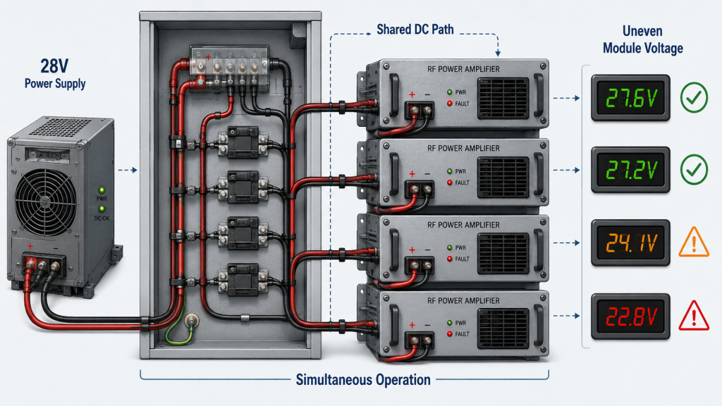 Cable size for multi-module C-UAS RF system