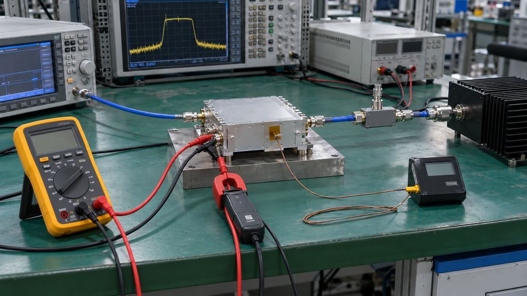 PA-terminal voltage measured directly across the DC input while the RF power amplifier operates under RF load