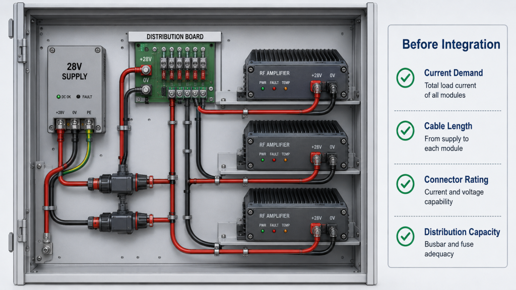 Checking cable details before RF amplifier integration