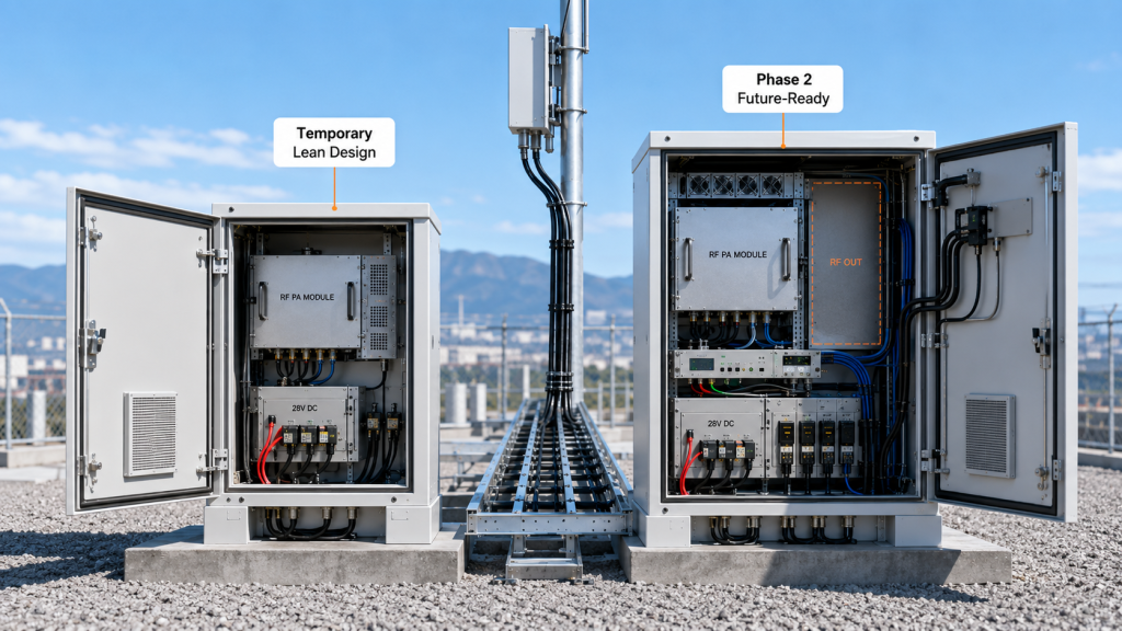 Lean first-stage RF system compared with future-ready C-UAS cabinet design
