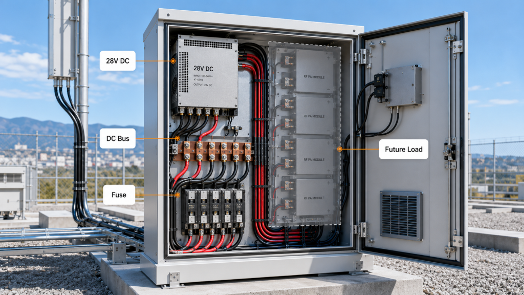 28V power reserve planning for future RF Power Amplifier modules and DC load expansion
