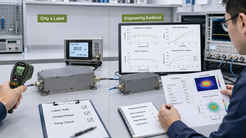 GaN Device Quality compared beyond a high-power label in RF Power Amplifier reliability review