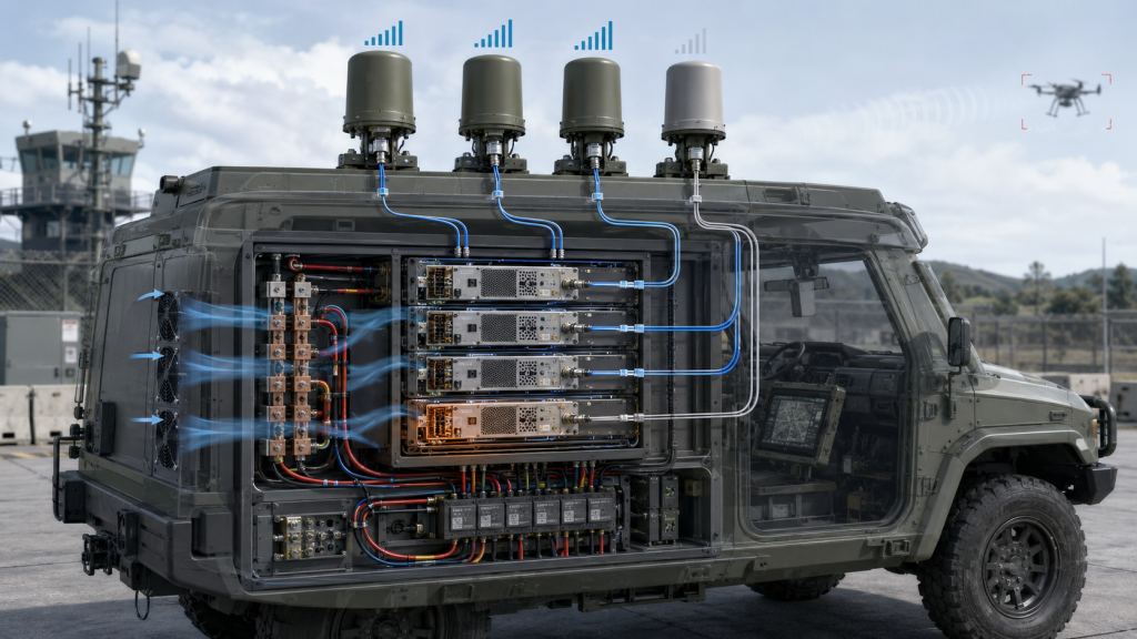 RF Power Tolerance affects vehicle C-UAS antenna output, channel balance, current draw, and heat load