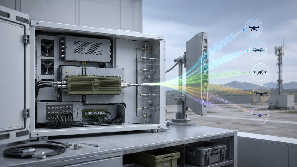 Validated standard RF PA module path with target frequencies inside a proven RF power amplifier frequency range.