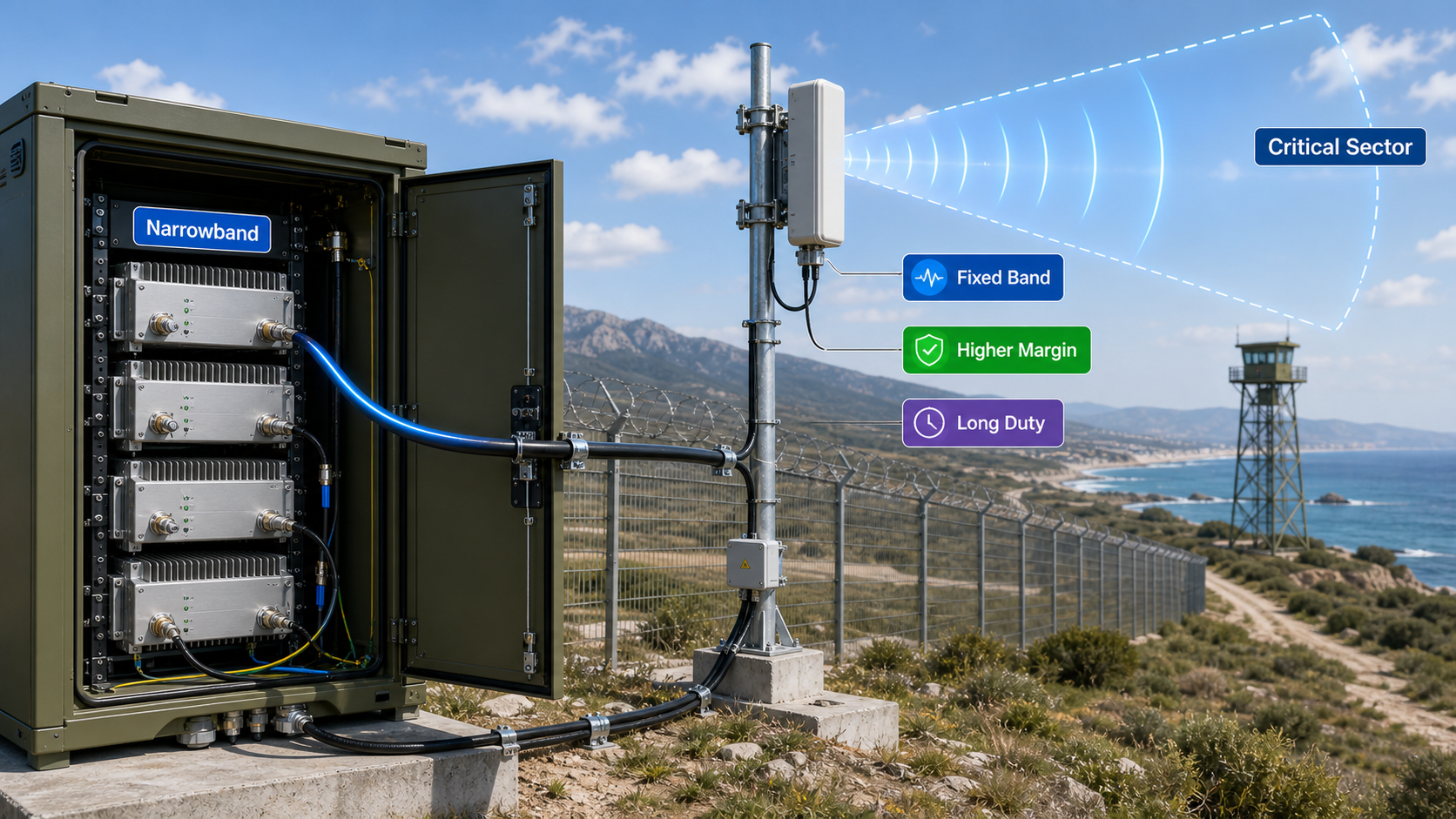 Narrowband RF PA modules for fixed critical C-UAS bands