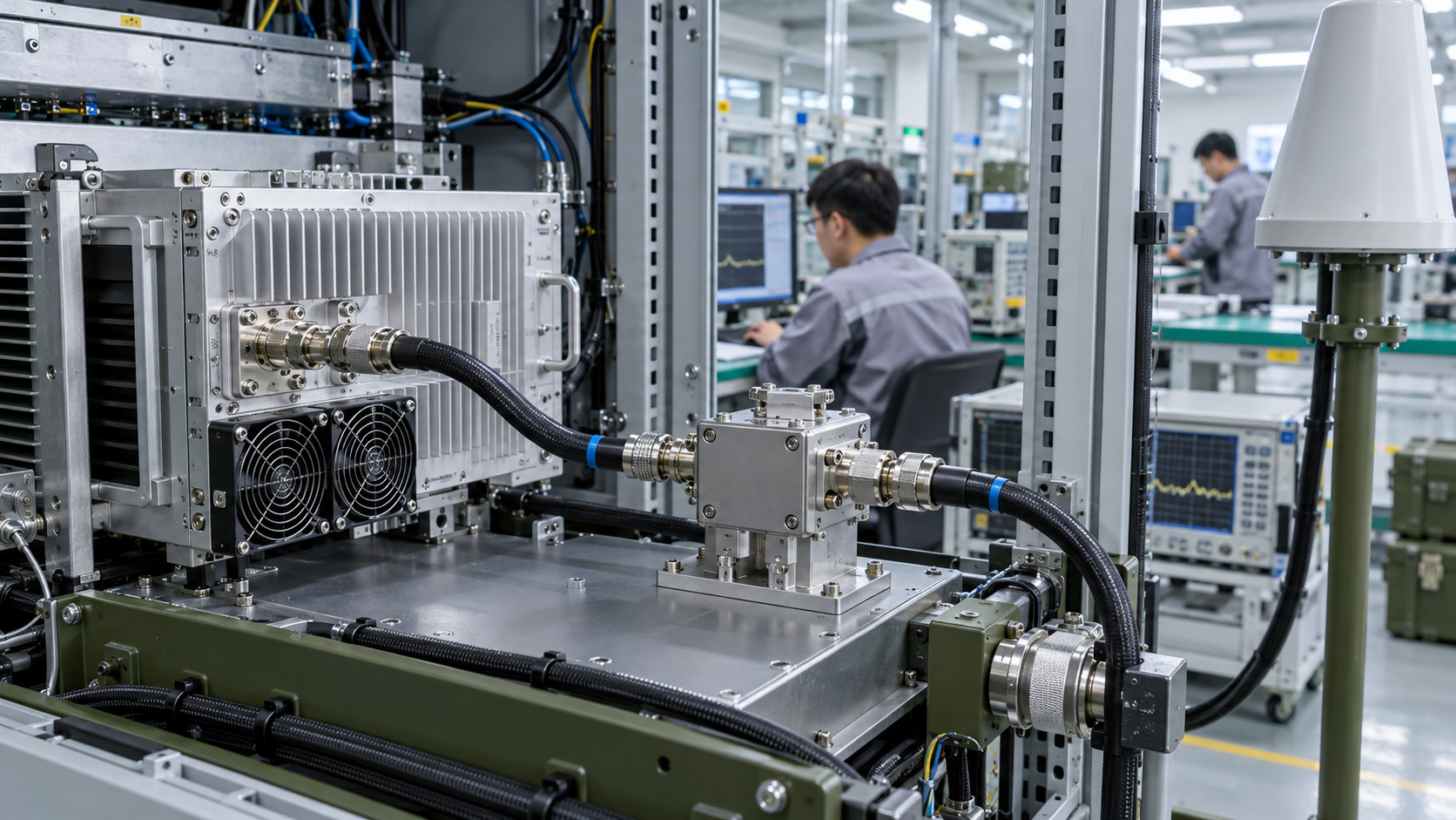 RF switch power rating considerations in a C-UAS RF chain with a power amplifier and connected antenna interface